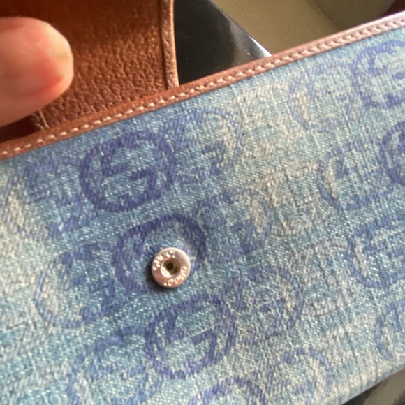 Gucci jean GG logo wallet/clutch added non Gucci chain . Long wallet - Picture 1 of 15